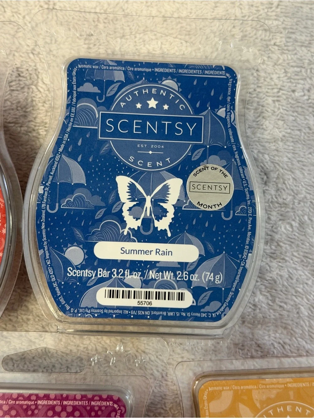 NWT RETIRED Scentsy Wax Bar Set Apple Raspberry Strawberry Cranberry Summer Rain
